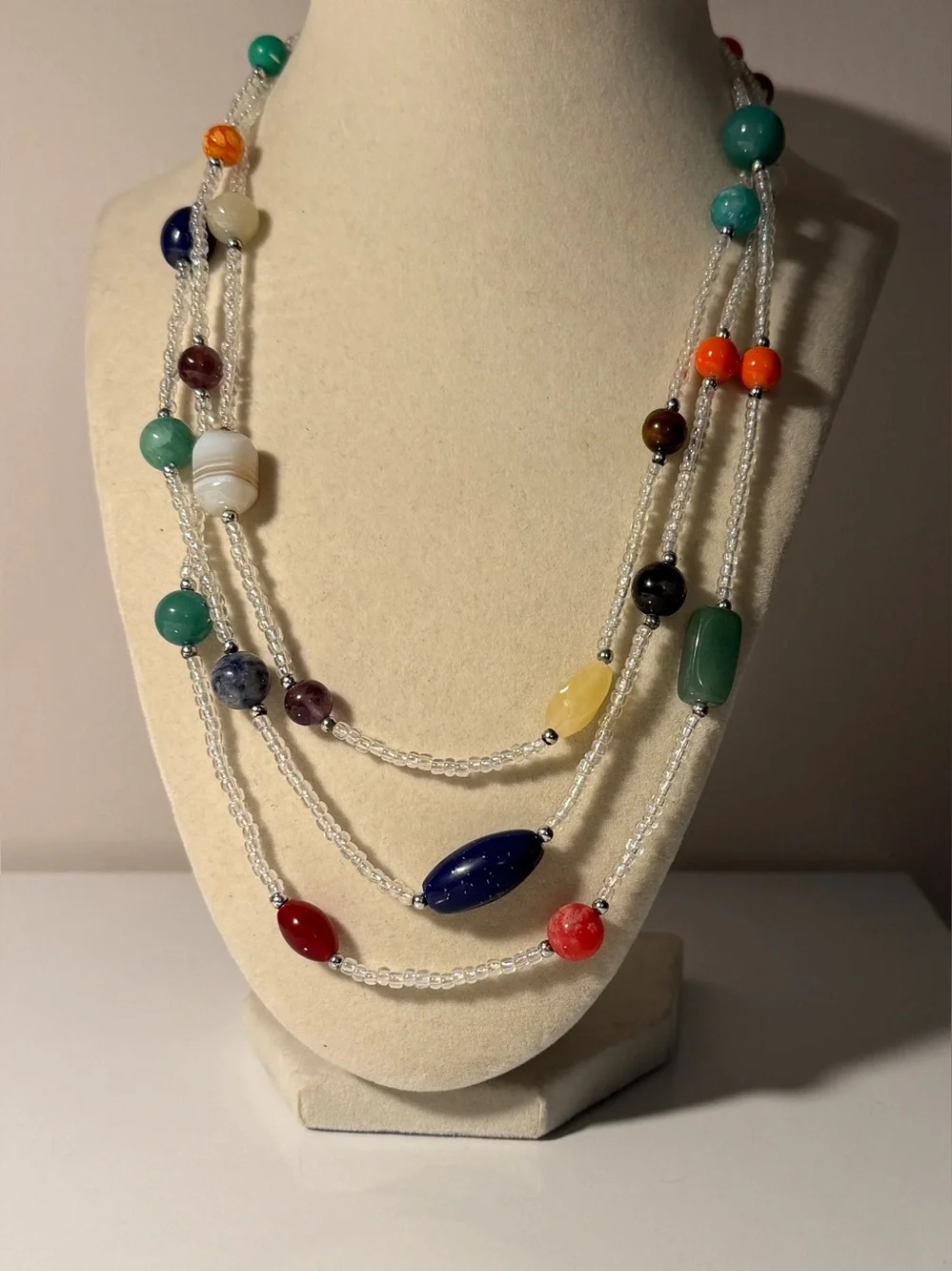 Multi-Color Beaded Layered Necklace - Women Jewelry